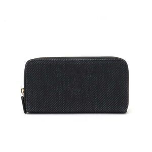 Chanel Deauville Line Zip Wallet Straw Canvas Leather